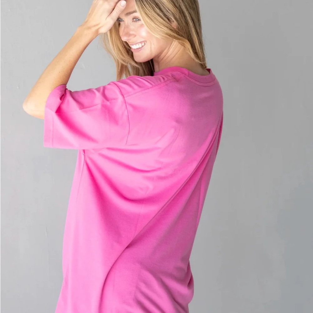 🌙NATURAL LIFE Chandler Cotton Tee - Fuchsia Folk Flower🌙 - Picture 3 of 6